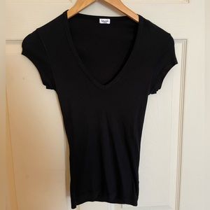 Splendid Black V-Neck